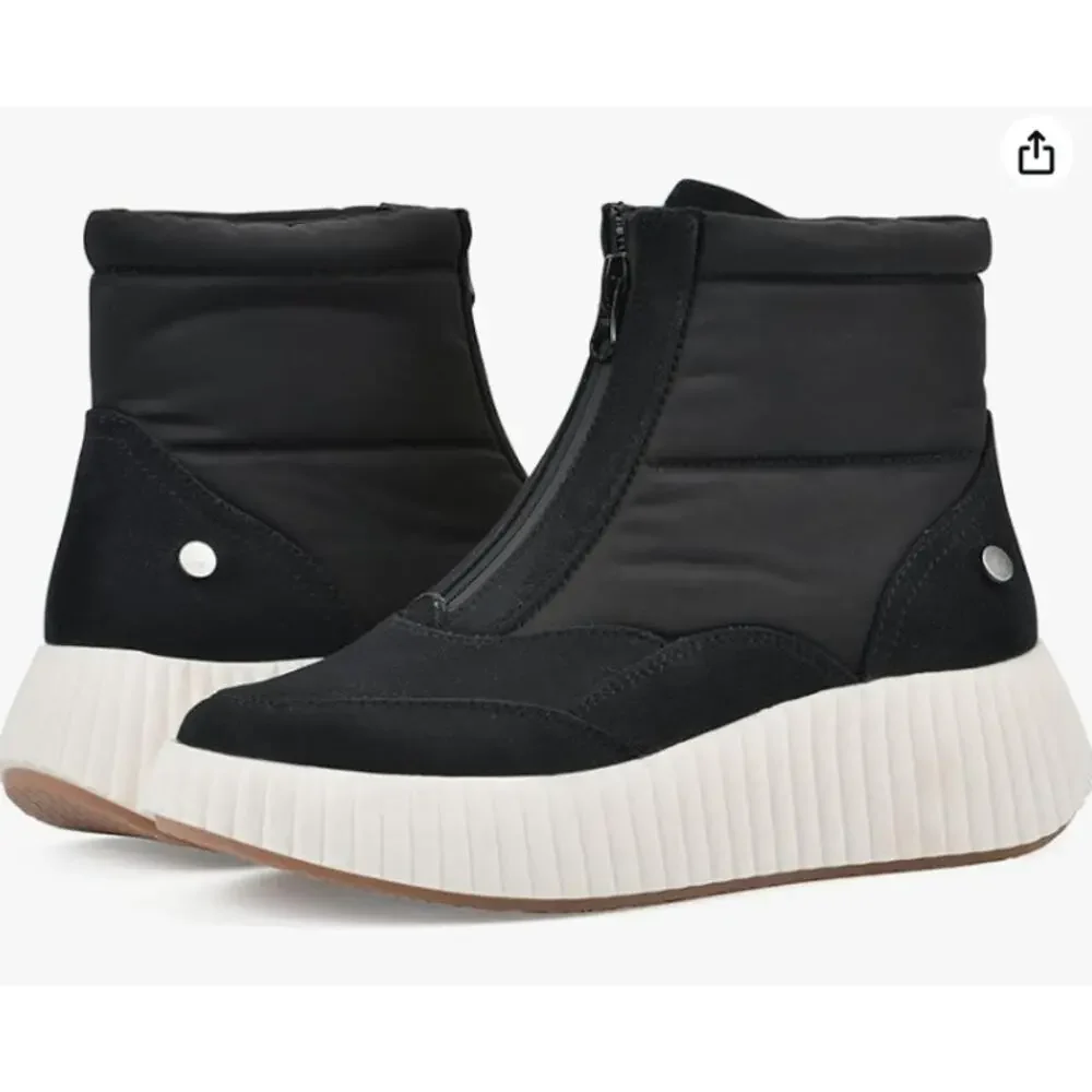NEW White Mountain‎ Women Platform High-Top Sneaker Bootie Boots SZ 7.5 Black